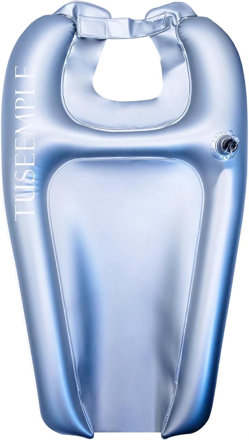 Tuseemple Portable Shampoo Bowl for Home, Portable Hair Washing Station for Sink, Hair Washing Tray for Sink at Home (Silver) - Image 1